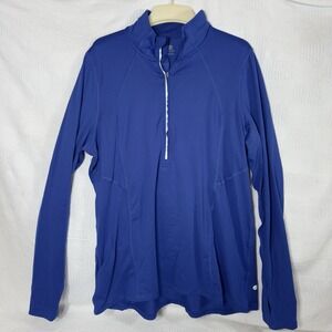 Champion Blue‎ Long Sleeve 1/2 Zip Shirt Thumb Hole Size XL